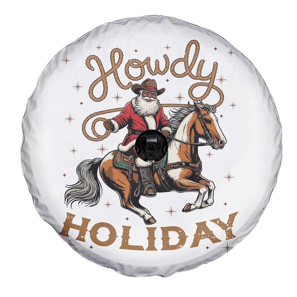 Black Santa Howdy Western Cowboy Spare Tire Cover Christmas Gift - Wonder Print Shop