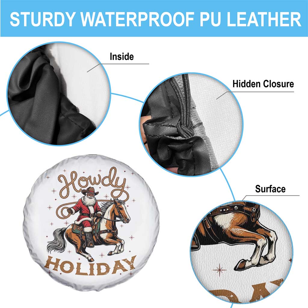 Black Santa Howdy Western Cowboy Spare Tire Cover Christmas Gift - Wonder Print Shop