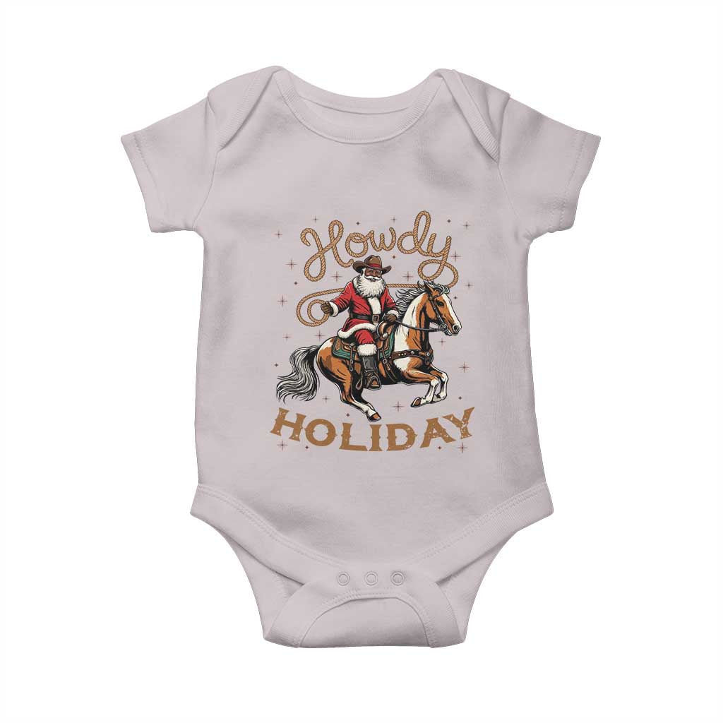 Black Santa Howdy Western Cowboy Baby Onesie Christmas Gift - Wonder Print Shop