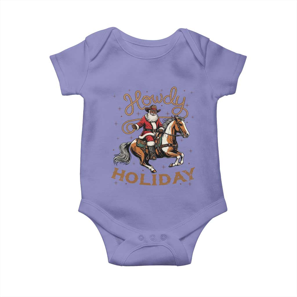 Black Santa Howdy Western Cowboy Baby Onesie Christmas Gift - Wonder Print Shop