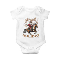 Black Santa Howdy Western Cowboy Baby Onesie Christmas Gift - Wonder Print Shop