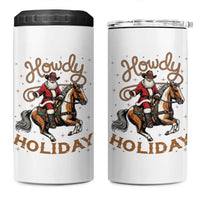 Black Santa Howdy Western Cowboy 4 in 1 Can Cooler Tumbler Christmas Gift - Wonder Print Shop