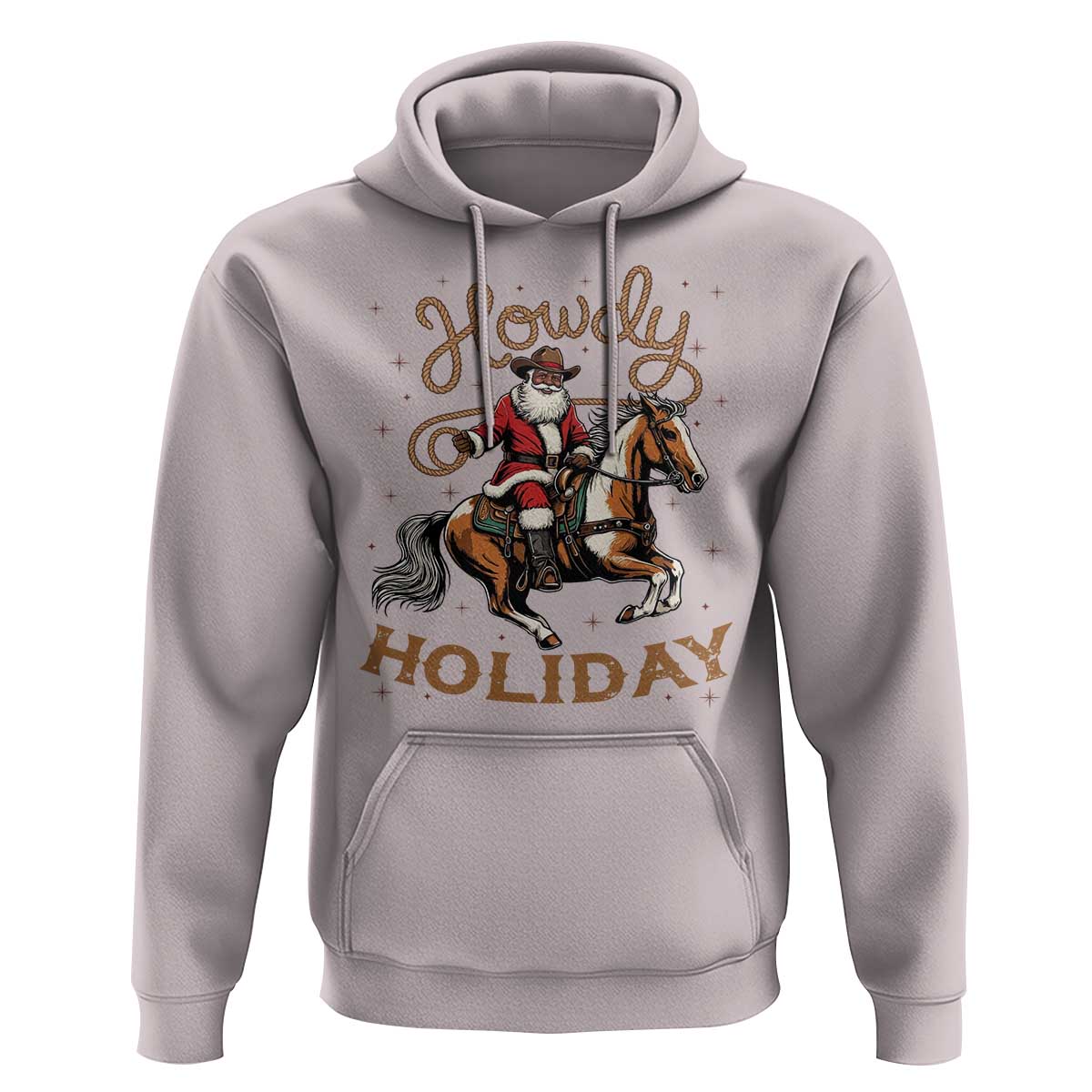 Black Santa Howdy Western Cowboy Hoodie Christmas Gift - Wonder Print Shop