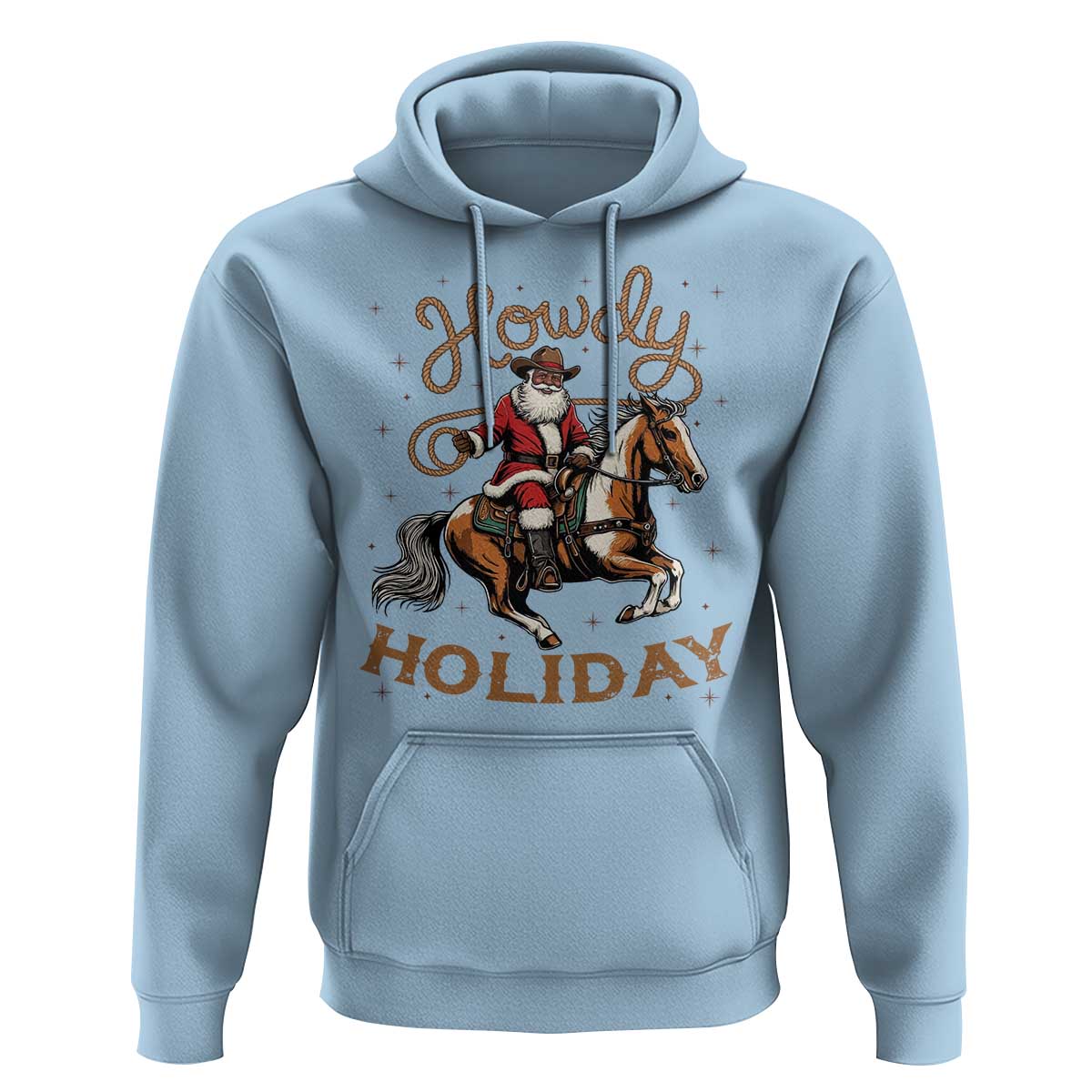 Black Santa Howdy Western Cowboy Hoodie Christmas Gift - Wonder Print Shop