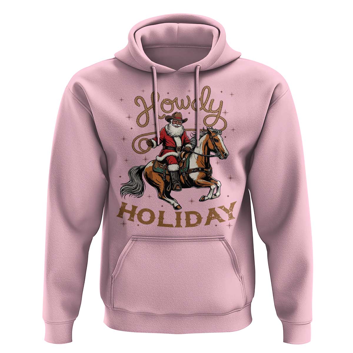 Black Santa Howdy Western Cowboy Hoodie Christmas Gift - Wonder Print Shop