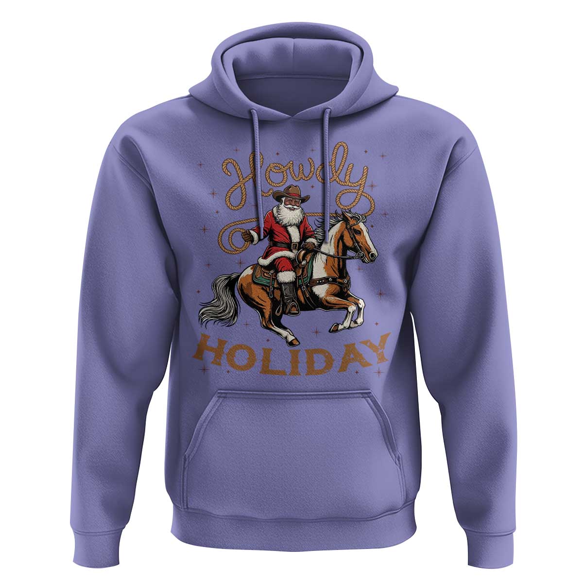 Black Santa Howdy Western Cowboy Hoodie Christmas Gift - Wonder Print Shop