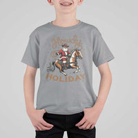 Black Santa Howdy Western Cowboy T Shirt For Kid Christmas Gift - Wonder Print Shop