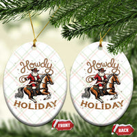 Black Santa Howdy Western Cowboy Ceramic Ornament Christmas Gift - Wonder Print Shop