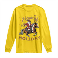 Black Santa Howdy Western Cowboy Long Sleeve Shirt Christmas Gift - Wonder Print Shop