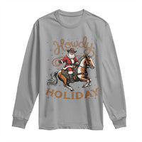Black Santa Howdy Western Cowboy Long Sleeve Shirt Christmas Gift - Wonder Print Shop