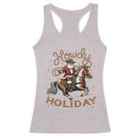 Black Santa Howdy Western Cowboy Racerback Tank Top Christmas Gift - Wonder Print Shop