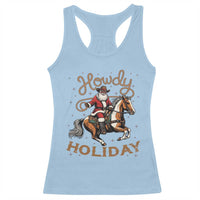 Black Santa Howdy Western Cowboy Racerback Tank Top Christmas Gift - Wonder Print Shop