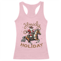 Black Santa Howdy Western Cowboy Racerback Tank Top Christmas Gift - Wonder Print Shop