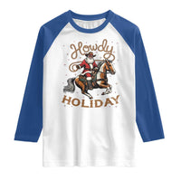Black Santa Howdy Western Cowboy Raglan Shirt Christmas Gift - Wonder Print Shop