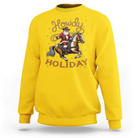 Black Santa Howdy Western Cowboy Sweatshirt Christmas Gift - Wonder Print Shop