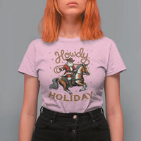 Black Santa Howdy Western Cowboy T Shirt For Women Christmas Gift - Wonder Print Shop
