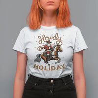 Black Santa Howdy Western Cowboy T Shirt For Women Christmas Gift - Wonder Print Shop