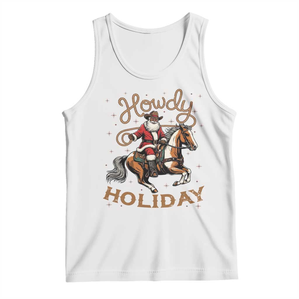 Black Santa Howdy Western Cowboy Tank Top Christmas Gift - Wonder Print Shop