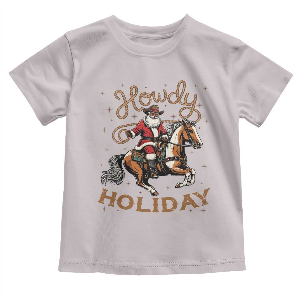 Black Santa Howdy Western Cowboy Toddler T Shirt Christmas Gift - Wonder Print Shop