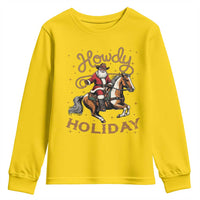 Black Santa Howdy Western Cowboy Youth Sweatshirt Christmas Gift - Wonder Print Shop