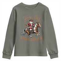 Black Santa Howdy Western Cowboy Youth Sweatshirt Christmas Gift - Wonder Print Shop
