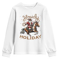 Black Santa Howdy Western Cowboy Youth Sweatshirt Christmas Gift - Wonder Print Shop