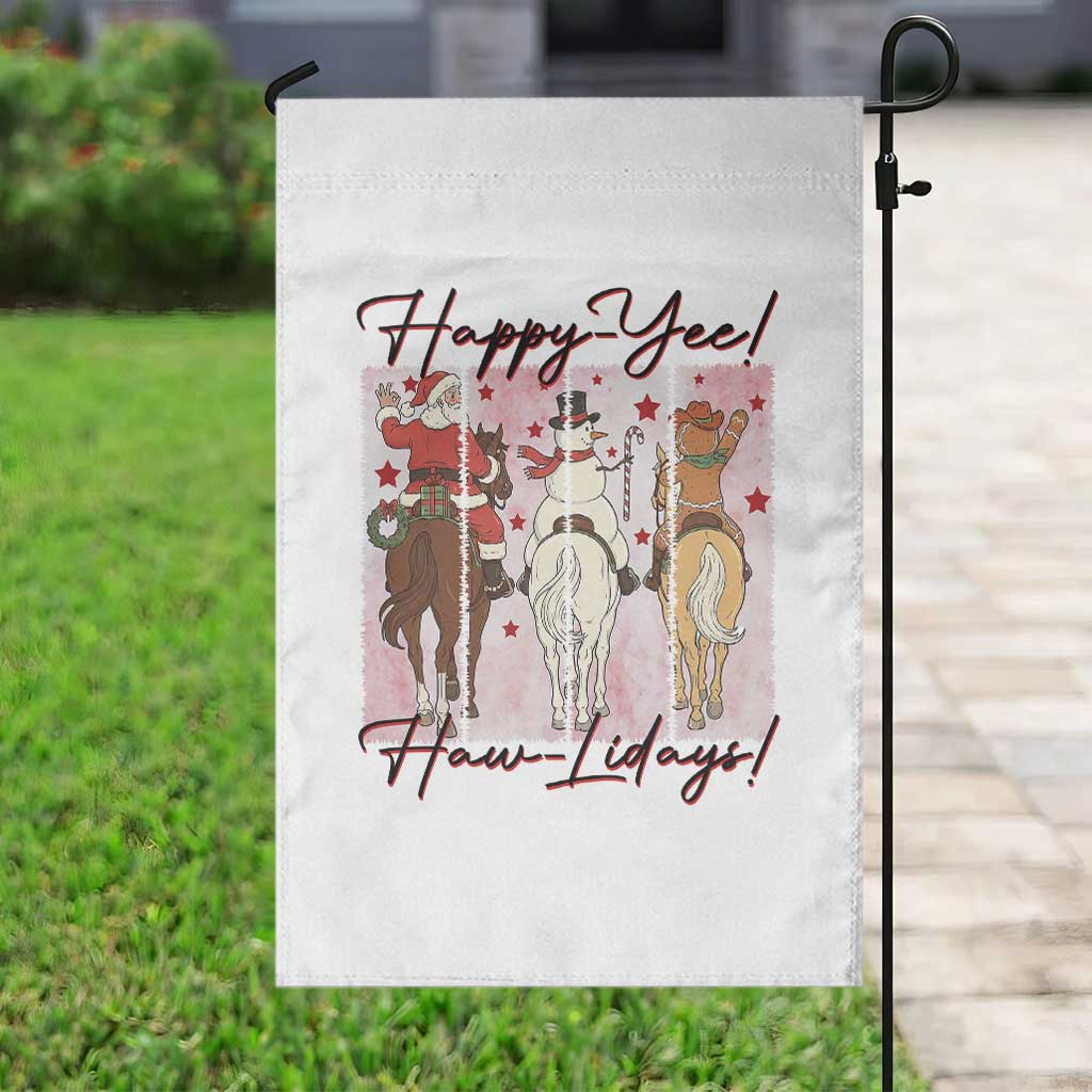 Western Christmas Horse Rider Garden Flag Happy Yee Haw Lidays - Wonder Print Shop