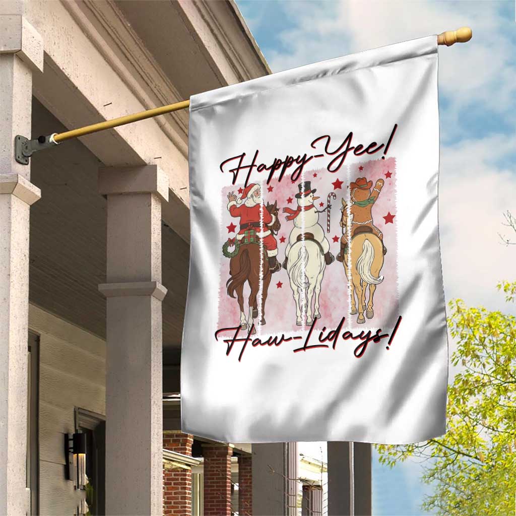 Western Christmas Horse Rider Garden Flag Happy Yee Haw Lidays - Wonder Print Shop