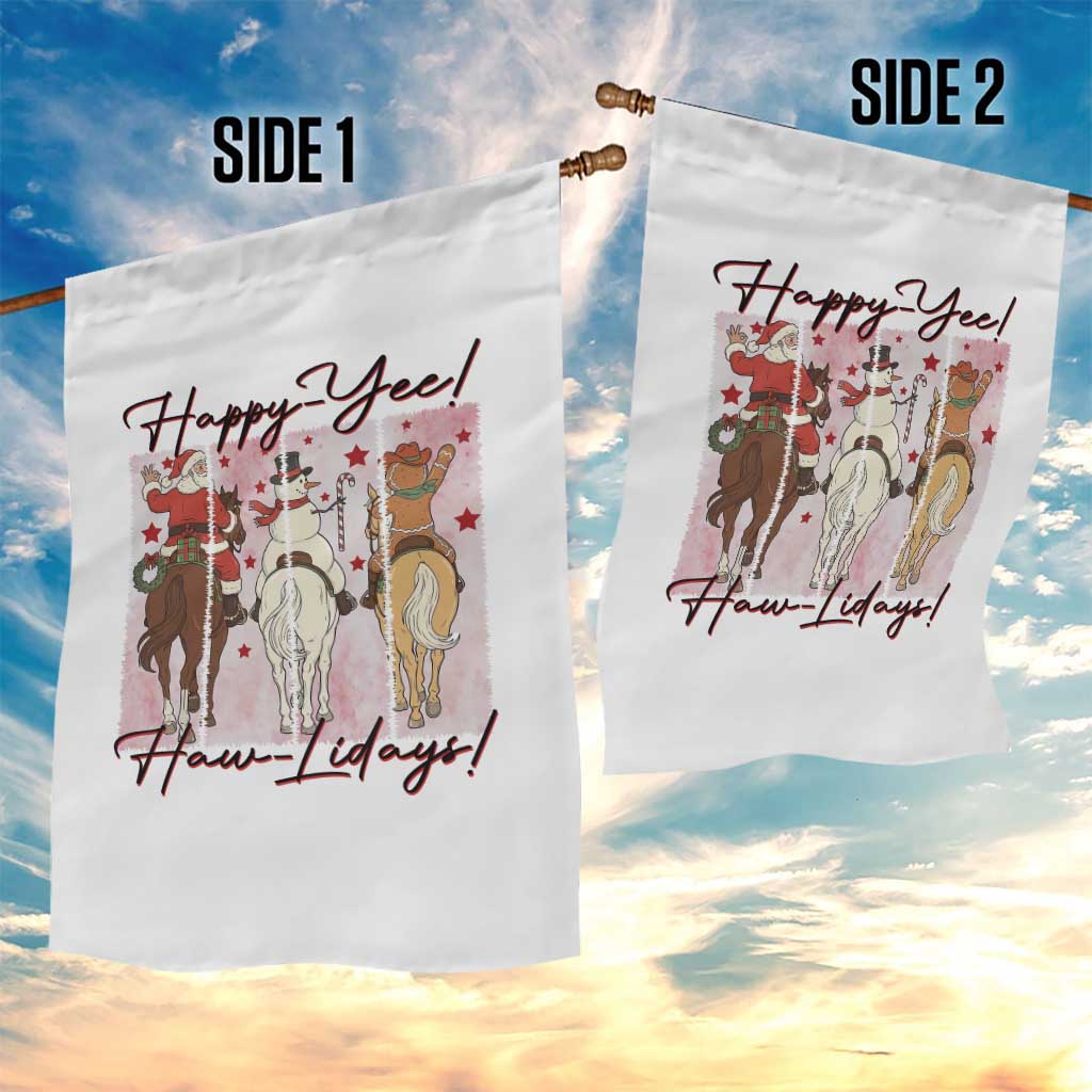 Western Christmas Horse Rider Garden Flag Happy Yee Haw Lidays - Wonder Print Shop