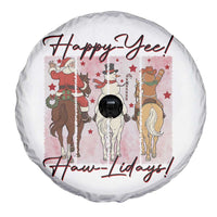 Western Christmas Horse Rider Spare Tire Cover Happy Yee Haw Lidays - Wonder Print Shop