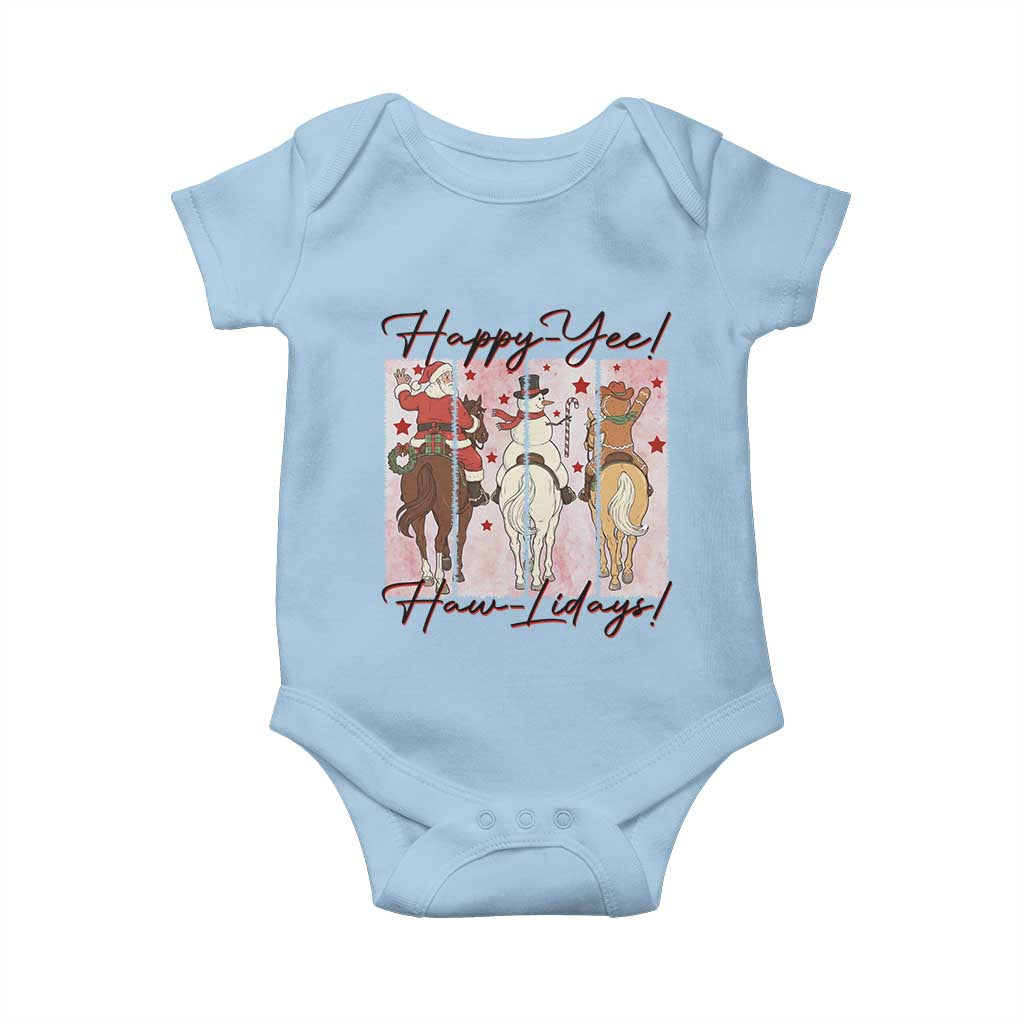 Western Christmas Horse Rider Baby Onesie Happy Yee Haw Lidays - Wonder Print Shop