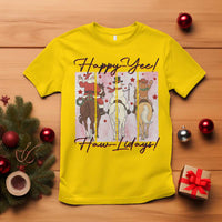 Western Christmas Horse Rider T Shirt Happy Yee Haw Lidays - Wonder Print Shop
