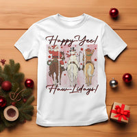 Western Christmas Horse Rider T Shirt Happy Yee Haw Lidays - Wonder Print Shop