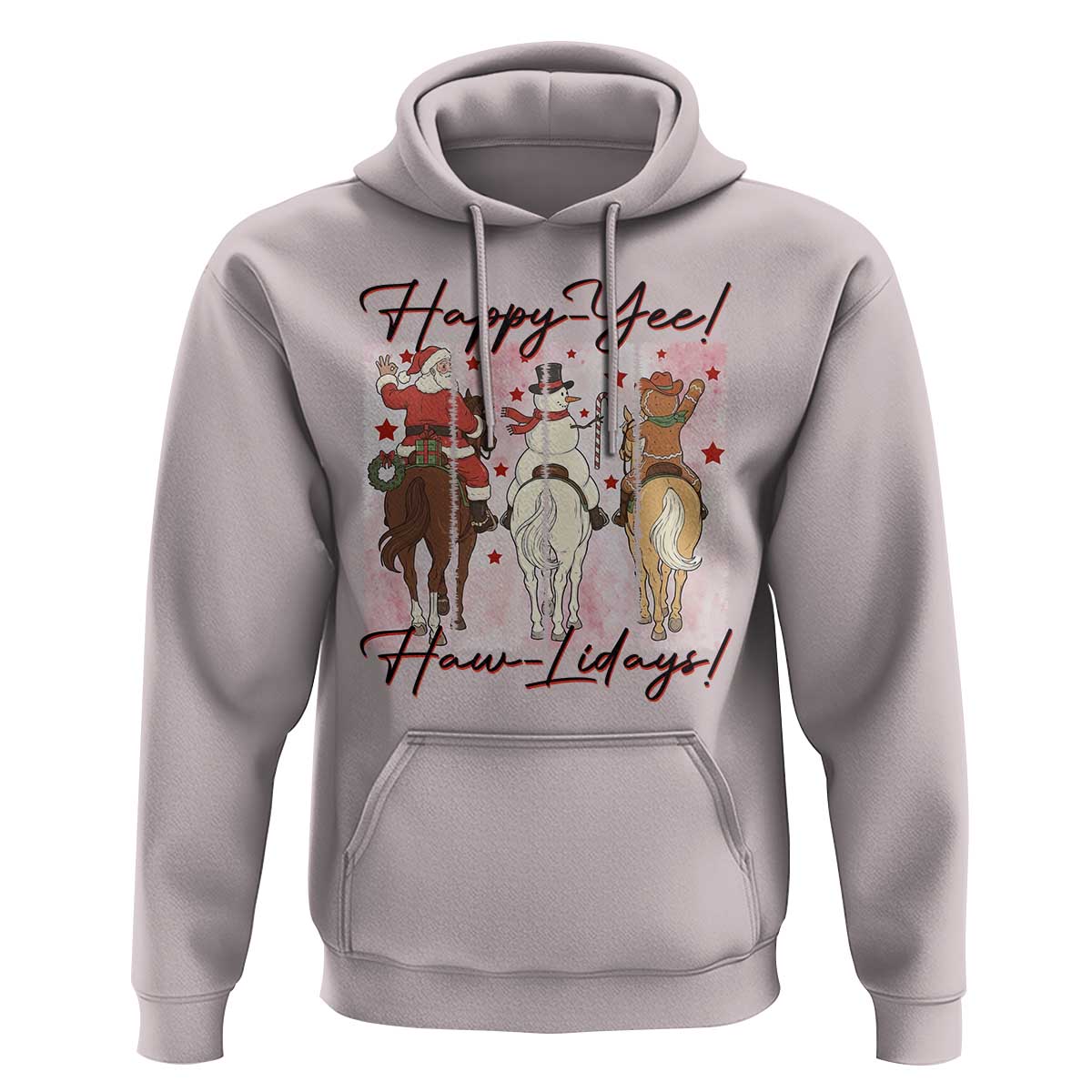Western Christmas Horse Rider Hoodie Happy Yee Haw Lidays - Wonder Print Shop