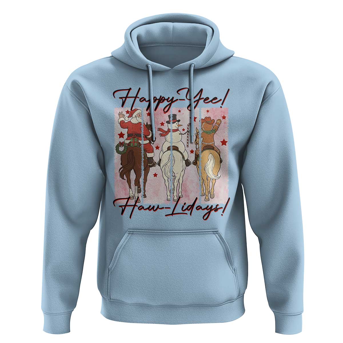 Western Christmas Horse Rider Hoodie Happy Yee Haw Lidays - Wonder Print Shop
