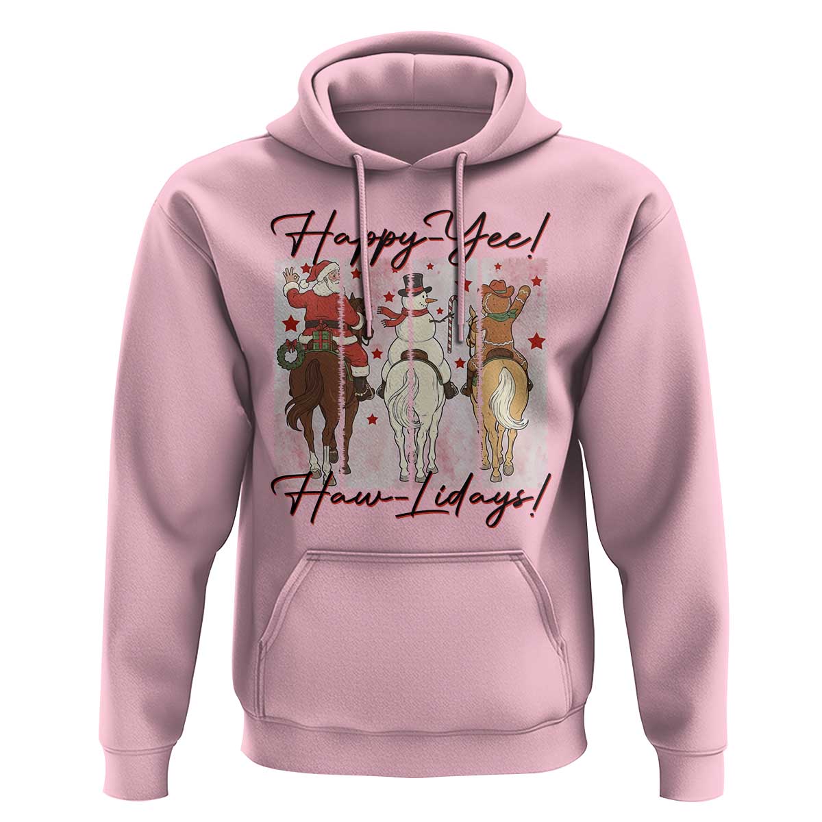 Western Christmas Horse Rider Hoodie Happy Yee Haw Lidays - Wonder Print Shop