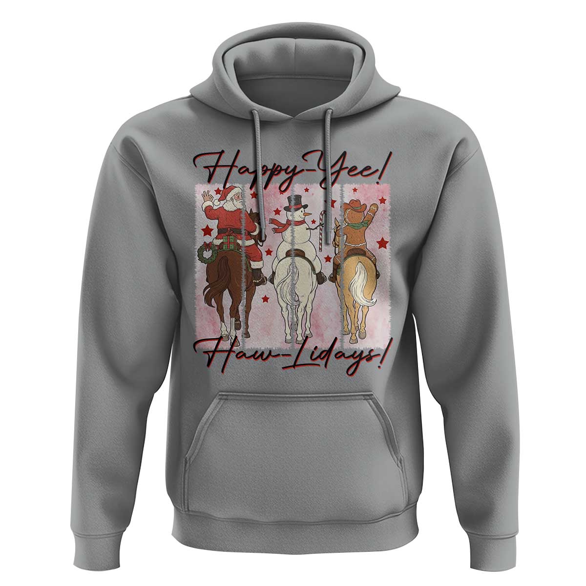 Western Christmas Horse Rider Hoodie Happy Yee Haw Lidays - Wonder Print Shop