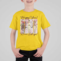 Western Christmas Horse Rider T Shirt For Kid Happy Yee Haw Lidays - Wonder Print Shop