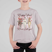 Western Christmas Horse Rider T Shirt For Kid Happy Yee Haw Lidays - Wonder Print Shop
