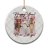 Western Christmas Horse Rider Ceramic Ornament Happy Yee Haw Lidays - Wonder Print Shop