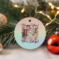 Western Christmas Horse Rider Ceramic Ornament Happy Yee Haw Lidays - Wonder Print Shop