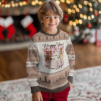Western Xmas Horse Rider Ugly Christmas Sweater Happy Yee Haw Lidays - Wonder Print Shop