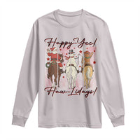 Western Christmas Horse Rider Long Sleeve Shirt Happy Yee Haw Lidays - Wonder Print Shop