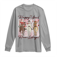 Western Christmas Horse Rider Long Sleeve Shirt Happy Yee Haw Lidays - Wonder Print Shop