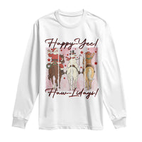 Western Christmas Horse Rider Long Sleeve Shirt Happy Yee Haw Lidays - Wonder Print Shop