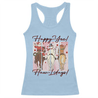 Western Christmas Horse Rider Racerback Tank Top Happy Yee Haw Lidays - Wonder Print Shop