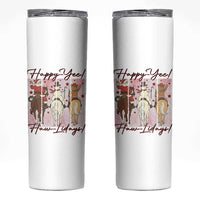 Western Christmas Horse Rider Skinny Tumbler Happy Yee Haw Lidays - Wonder Print Shop