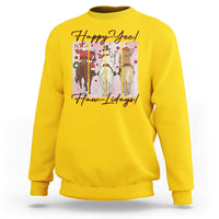 Western Christmas Horse Rider Sweatshirt Happy Yee Haw Lidays - Wonder Print Shop