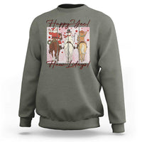 Western Christmas Horse Rider Sweatshirt Happy Yee Haw Lidays - Wonder Print Shop