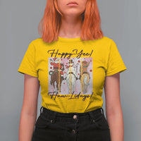 Western Christmas Horse Rider T Shirt For Women Happy Yee Haw Lidays - Wonder Print Shop